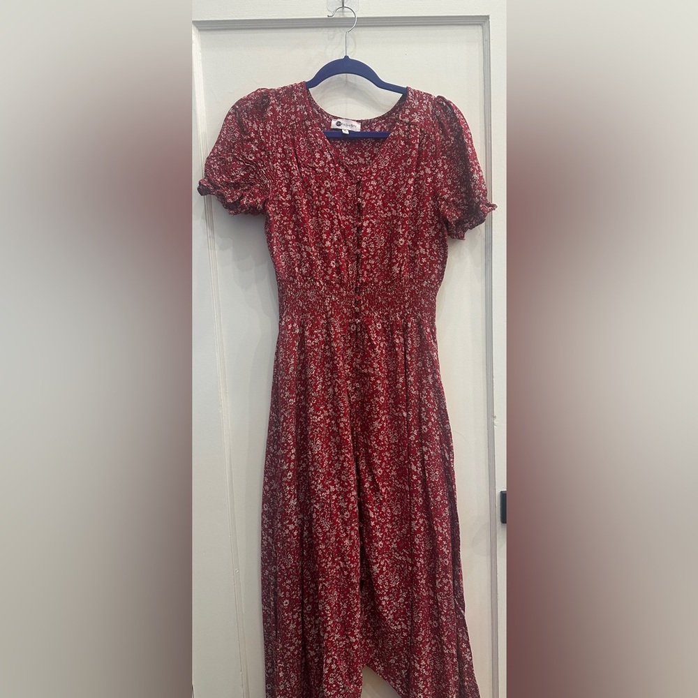 Floral Red Dress